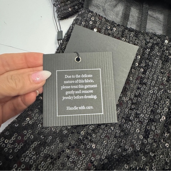 Ieena for Mac Duggal Sequin Gown Size 4 | Black Off-Shoulder Corset Dress - Picture 10 of 15